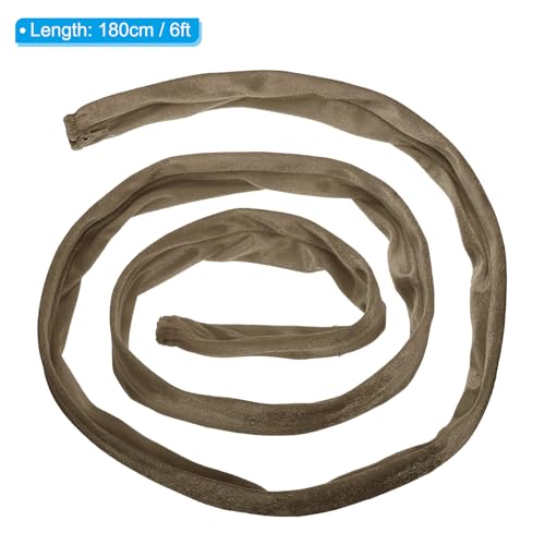 Image of PATIKIL 6ft Lamp Chain Cover, Chain Protective Sleeve Washable with Zipper for Chandelier Lighting Wires Swing Light Fixture, Light Brown
