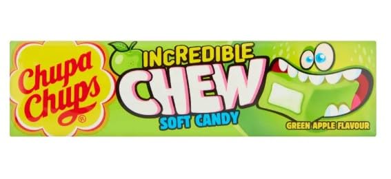 3 x Chupa Chups Soft Candy Incredible Chew Green Apple 45G Delicious Tasty And Twisty Treat Gift Hamper For Birthday,Christmas Sold By Kidzbuzz