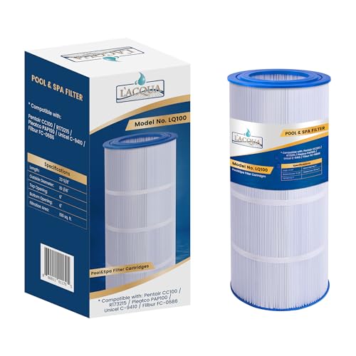 LACQUA FILTER REPLACEMENT LQ100 100 SqF for Pentair CC100/CCRP100 Posi Clear PXCRP100, R173215, Pleatco PAP100, Unicel C-9410, Filbur FC-0686