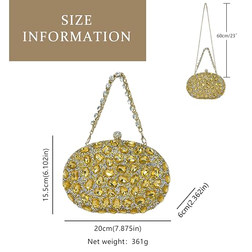 Image of Sparkling Crystal Diamond Women's Rhinestone Clutch Purse with Round Pearl Clasp