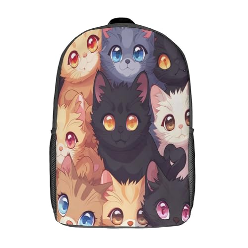 Sac à dos chat 3D pour école primaire et collège de 43 cm