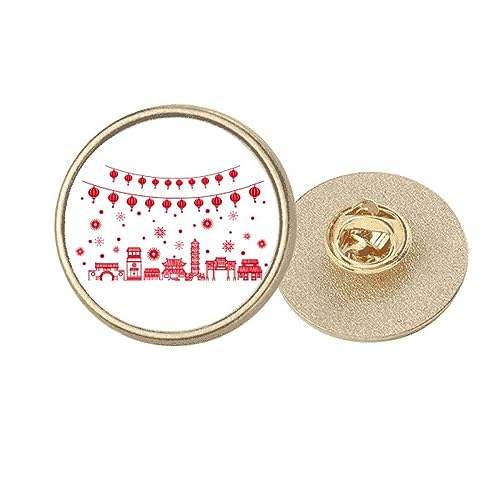 Broche clip rouge chinois rond pour sublimer une veste de créateur