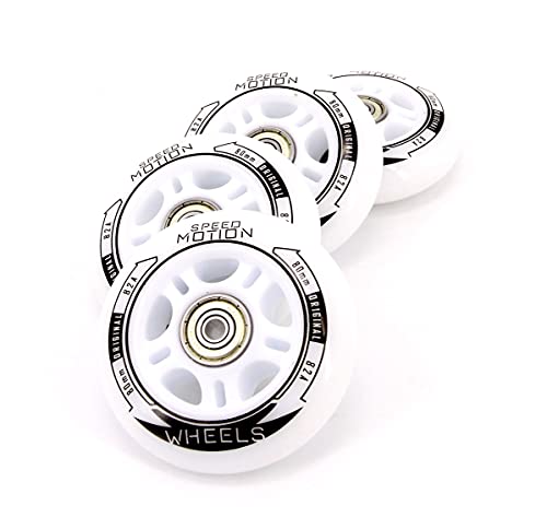 TEMPISH 4er Set Speed Motion Rolle 80mm/82a + Lager ABEC7 + Alu-Spacer 6mm fertig montiert passend für K2-Blades