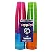 Party Essentials Plastic Cups, 50-Count, Assorted Neon