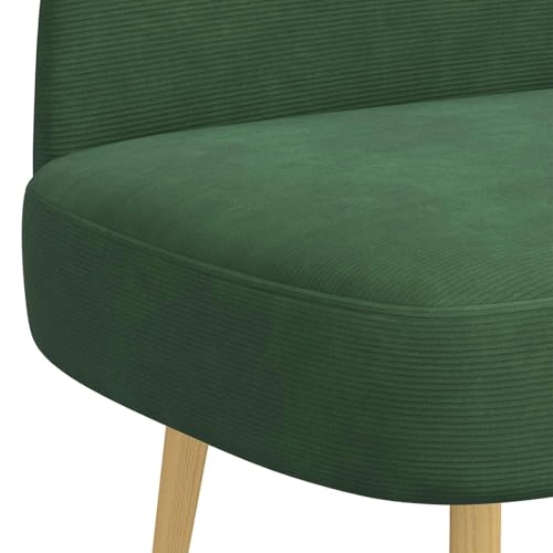 Mhdvray Banc Rembourré avec Dossier en Velours Côtelé Vert Jungle, Banquette de Salon et Salle à Manger 2 Places, Cadre en Contreplaqué et Pieds en Métal Modernes, 110 x 60 x 76 cm – vue 6