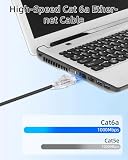 YANBORONSN Cat 6a 0,25 m cienki krótki kabel Ethernet, OD 2,8 mm Cat6a Gigabit High Speed 1000 Mb/s, kabel sieciowy LAN RJ45 kompatybilny z PC, Xbox, laptopem, siecią (6 sztuk)