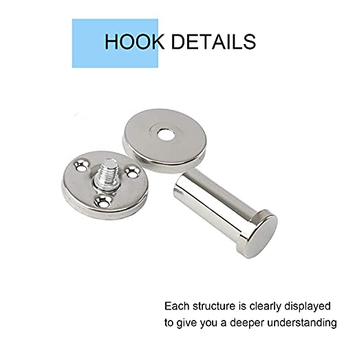 Vanloory Bathroom Towel Hooks, 6 Pack Round Coat Hooks, Sturdy Wall Mounted Robe Hook, Sus 304 Stainless Steel Heavy Duty Clothes Hanger, Wall Towel Hooks For Bathroom Bedroom Kitchen (Chrome) #TOP3