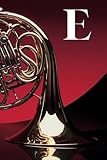 E: French Horn Brass Instrument Themed Monogram Letter Initial 