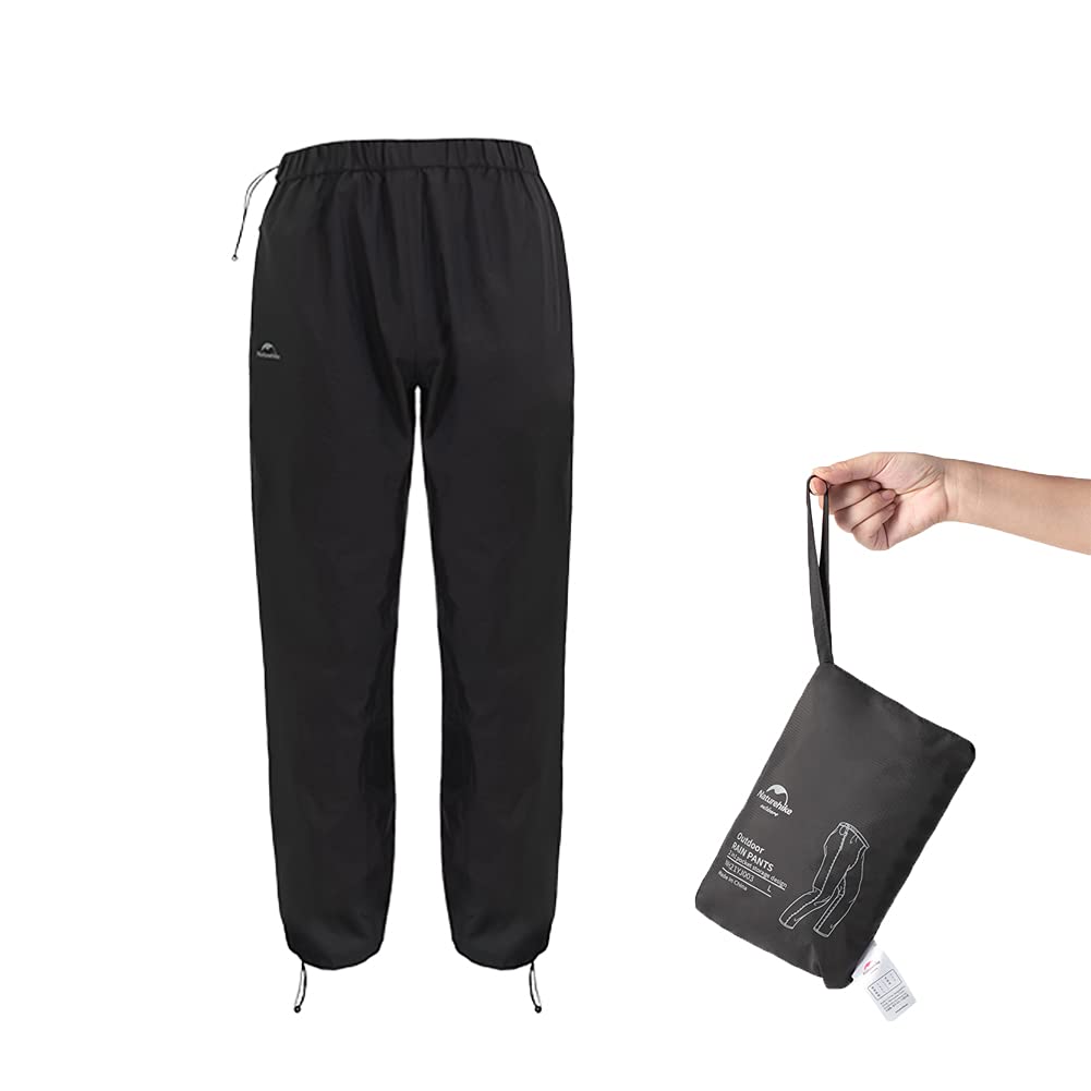 Naturehike Waterproof Windproof Softshell Rain Pants L Black