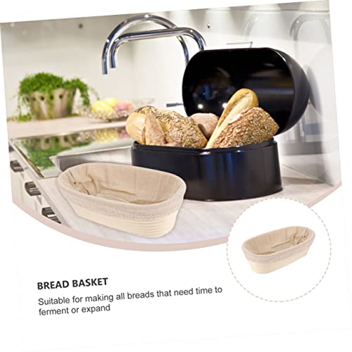 STOBAZA 1 Conjunto De Tigela De Vime Fermentado Cesta De Tecido Cesta Cesta Redonda Cesta Pão Pastyr