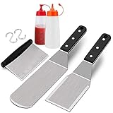 HaSteeL Metal Spatula Set, 5PCS Griddle Accessories Grill Spatulas Tools Stainless Steel for...