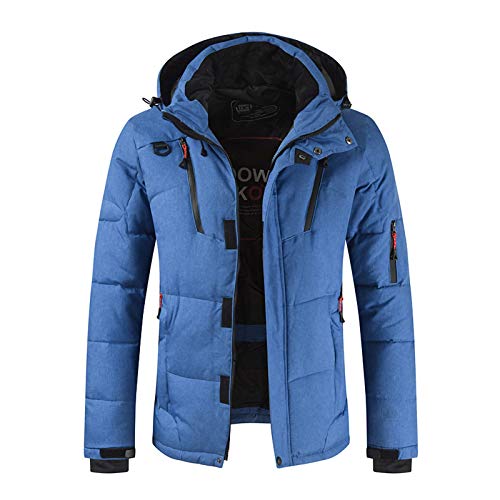 YLXD Hiver Nouveaux Hommes Doudoune À Capuche Courte Grande Taille Chaude Couleur Pure Veste De...