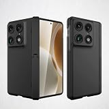 Lonkenn Custodia per Motorola Razr Fold, con pellicola protettiva e supporto, antigraffio, pieghevole, con cerniera, ultra sottile, antiurto, anti-caduta, antiscivolo, nero