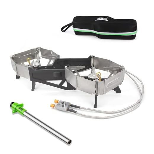 BRS-32 Portable Foldable Camping Stove Expandable Double Cooktop - Easy to Operate, Camping Kitchenware with BRS-191 Electronic Igniter