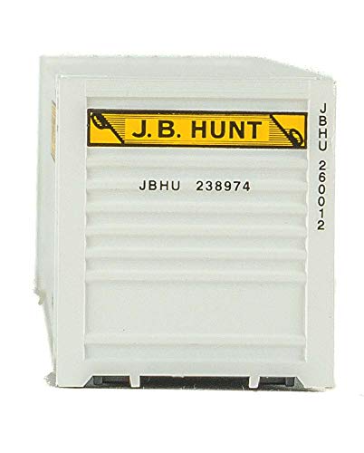 Walthers Scenemaster Ho Scale Model Of J.b. Hunt (White, Yellow, Black) 53' Singamas Corrugated Side Container,949-8522 #TOP4
