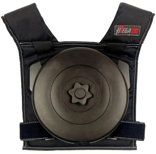 MegaShape Weighted Vest 10kg / 20kg with Weight Plates - Weight Vests for Men and Women - Adjustable Running Vest Body Weight Vest - Gym Vest for Calisthenics Fitness Crossfit & Strength Training