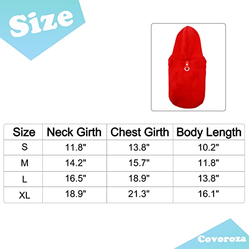 Dog Hoodie Pet Fleece Sweater With Hat Warm Soft Dogs Winter Coat Jacket With Leash Attachment For Small Medium Dogs Red Small #TOP1