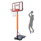 GKPLY Tragbares Basketballkorbsystem mit höhenverstellbarer Stange, Basketballständer für Kinder im Innen- und Außenbereich mit Rädern und gewichteter Basis.