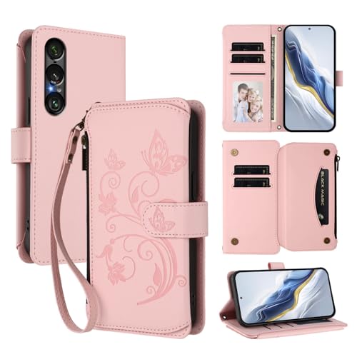 JayModCase Coque pour Sony Xperia 1 VII Portefeuille Case Cuir PU Premium Design Flip Folio Magnétique avec Fentes pour Cartes, Fonction Support pour Xperia 1...