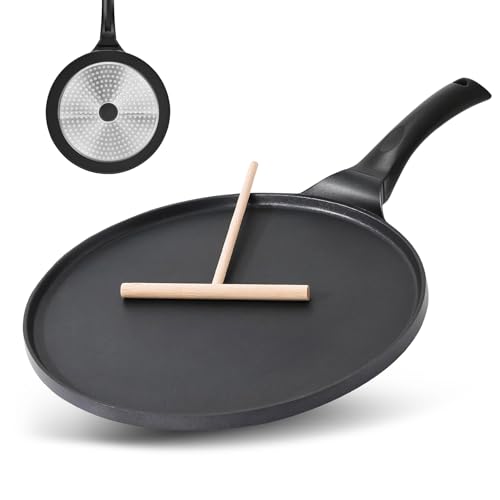 KRETAELY Sartén antiadherente para crepes con revestimiento de granito de 10.5 pulgadas, sin PFOA, apta para todas las cocinas