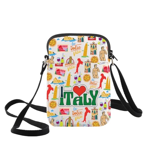 WZMPA Italy Travel Crossbody Bag Italy Souvenir Gifts Italy Culture Shoulder Bag Italy Vacation Merchandise