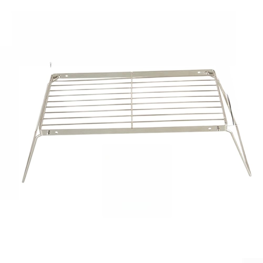 Portable Folding Cooking Stove Rack,Adjustable Height Stainless Steel Grill Grate for Camping,Open Fire, Heavy Duty BBQ Stand for Outdoor Cookware, Backpacking, Tailgating(M)