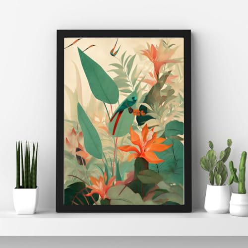 Toile encadrée Jungle Bloom I 50x75 cm décor tropical