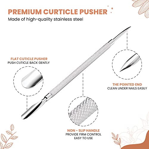 Neovn Stainless Steel Cuticle Pusher - Metal Cuticle Cutter & Scraper - Gel Polish Remover Tool For Acrylic Nails - Fingernails And Toenails Manicure Kit Pack 1 Big #TOP2