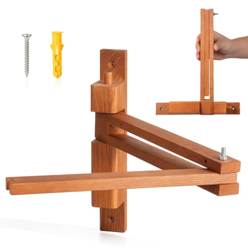 SEWACC Wall Mount Wooden Sconce Bracket, Folding Wood Holder for Hanging Pendant Light, Adjustable Angle Wall Light Arm for Reading Bedroom and Office