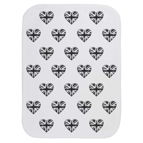 Azeeda 'Union Jack Love Heart' Baby Burp/Wash Cloth (BC00031818)