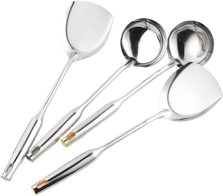 Stainless Steel Soup Spoon Ladle Set Scoops Spatula Pot Spoon Kitchen Cooking Utensils