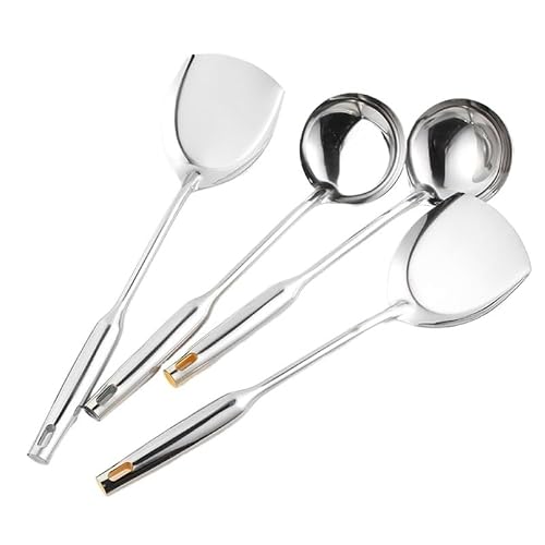 MYUYEE Stainless Steel Soup Spoon Ladle Set Scoops Spatula Pot Spoon Kitchen Cooking Utensils