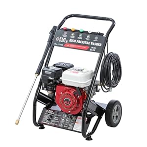 AIM Tools Petrol Pressure Washer, 6.5 HP 4 Stroke Petrol Engine, 150 Bar / 2200 PSI, Portable Power Jet Car Patio Driveway Garden Deck Fence Cleaner with Lance Accessories