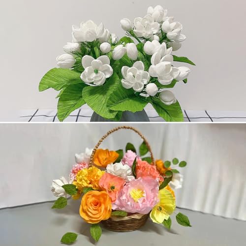 15 Colors Packing Crepe Paper Rolls,15PCS Crepe Paper, 50X100CM Rainbow Creper Papers Creper Papers Flowers for Flowers Gift Wrapping Floral Artwork Malleable High Elasticity - Image 3