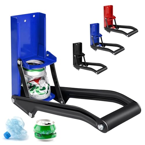 GYE 16 oz Metal Aluminum Can Crusher, Wall Mounted Heavy Duty Smasher for Aluminum Seltzer, Soda, Beer Cans And Bottles for Recycling, Gadgets for Home (Blue) by GYE - Used condition - US$12.33