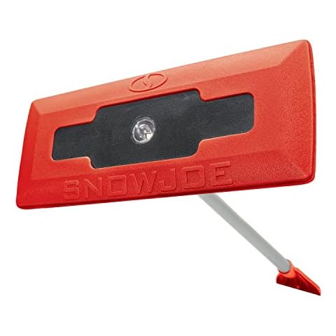 Snow Joe RED SJBLZD-ECM-LED 3-in-1 Telescoping Snow Broom + Ice Scraper, 18-Inch Foam Head, Headlights Cover