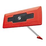 Snow Joe RED SJBLZD-ECM-LED 3-in-1 Telescoping Snow Broom + Ice Scraper, 18-Inch Foam Head, Headlights