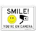 Smile You're On Camera Sign, Area Under Video Surveillance Sign Warning for CCTV Monitoring System, Outdoor Rust-Free Metal, 7" X 10" - by My Sign Center, A81-212AL