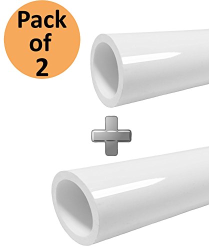 PVC Pipe 1/2 inch 5ft Schedule 40 PVC Pipe half inch, Furniture Grade,Size Pipe 5' long, White [2Pack]