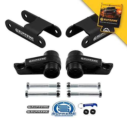 Supreme Suspensions - Suspension Lift Kit for 2004-2012 Chevrolet Colorado and GMC Canyon (2WD*/4WD) Adjustable Up to 3" Front Torsion Keys + 2" Rear Lift Shackles - Can Cooler Included with Purchase