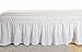MEILA Wrap Around Bed Skirt Three Fabric Sides Elastic Dust Ruffled 16 Inch Tailored Drop,Easy to Install Fade Resistant-White, Queen/King