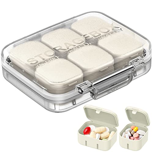 Sofiso Pill Organizer Sofiso 4/6 Grid Free Assembly Travel Medicine Organizer 10 Day Pill Organizer Portable Pill Box Waterproof Pill Case Daily Medication Carry Case For Vitamins cover