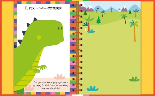 Wipe-Clean Sticker Funny Faces Dinosaurs