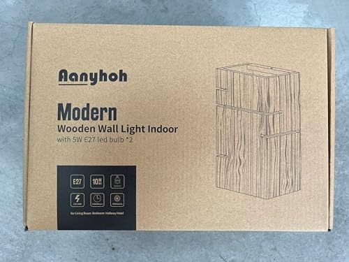 Wooden Wall Lights Indoor, E27 Industrial Wall Lamp Up Down Wall Wash Lights, LED 10W Warm White, Retro Wall Lighting Fixtures, Wood Wall Lights for Living Room Bedroom Hallway Stairs - (Incl.Bulb)