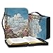 Chicprint Watercolor Rose and Cross Bible Bag with Zipper PU Leather Bible Cover Case for Women Large Durable Study Bible Case Waterproof Bible Book Protector