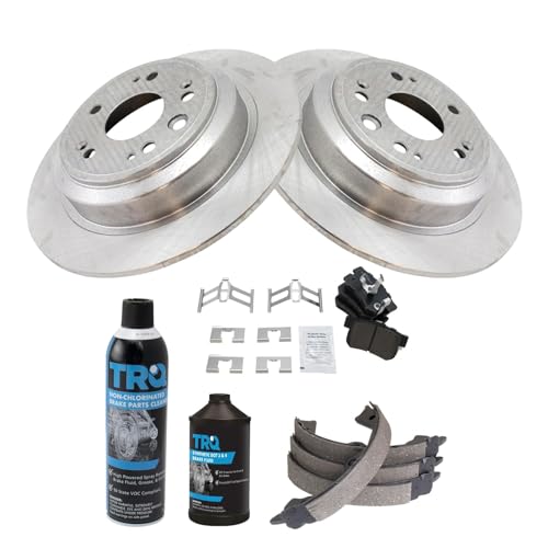 Image of TRQ Rear Brake Pad & Rotor Kit Semi-Metallic Compatible with 2010-2011 Honda Accord Crosstour 2012-2015 Crosstour