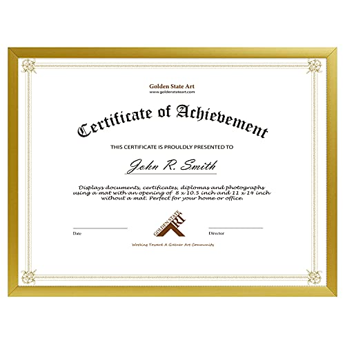 Golden State Art Gold Aluminum Photo Frame #TOP13