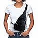 Alldaily Large Sling Bag for Women Crossbody Purse Leather Fashionable Trendy Chest Bag for Travel, Fanny Pack (Black)