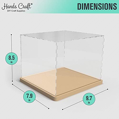 Hands Craft Miniatures Dollhouse Display Case – Acrylic Dust Cover Wooden Base Transparent Clear Dustcover Collectibles Diy House Model Assemble Box (Df01M) #TOP5