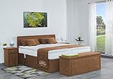 Boxspringbett 100 x 200 cm,Montana,Mikrofaser Braun ,elektrische Verstellung,Lieferung Aufbau, Massiv Unterbau mit 7-Zonen Taschenfederkern,7-Zonen Kaltschaummatratze und Komfortschaumtopper